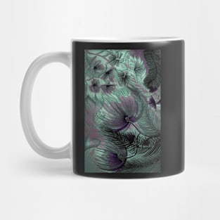 LARGE PASTEL ART DECO ABSTRACT FERNS FLOWERS AND TRIFFIDS Mug